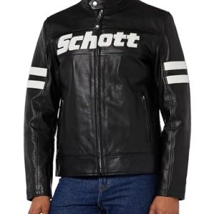 Schott NYC Herren Lcmotorvint Lederjacke, Schwarz, M