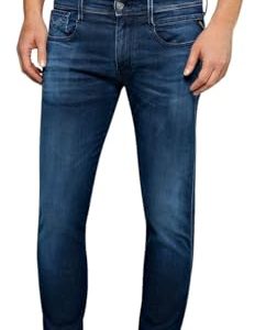 Replay Herren Jeans Anbass Slim-Fit Hyperflex Cloud mit Stretch, Dark Blue 007 (Blau), 40W / 34L