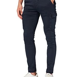 Replay Herren Cargo-Hose Jaan Slim-Fit Hyperflex mit Stretch, Blue 010 (Blau), 40W / 34L
