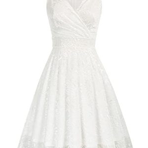 Retro Kleid a Linie v Ausschnitt Kleid Damen 50s Kleid a Linie trägerkleider Fashion Kleid CL645-2 S