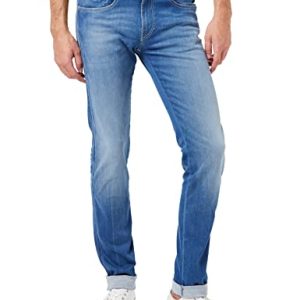 Replay Herren Jeans Anbass Slim-Fit Hyperflex Recycled mit Stretch, Medium Blue 009 (Blau), 31W / 30L