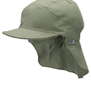 Sterntaler Unisex Kinder Schirmmütze mit Nackenschutz Ohne Bindebänder Schirmmütze mit Nackenschutz, Dunkelgrün, 53