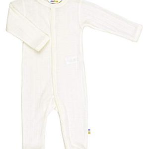 Joha Baby Unisex Schlafoverall aus Merino-Wolle/Seide Navy weiß, Farbe:weiß, Größe:80
