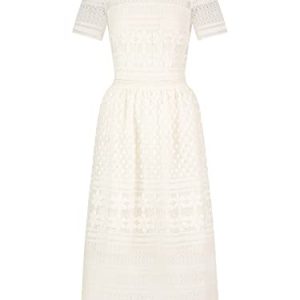 ApartFashion Damen Spitzenkleid Kleid, Creme, 46 EU