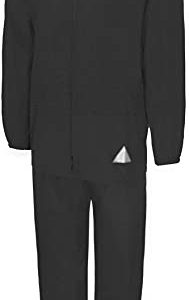 normani Leichter wasserdichter Regenanzug Set aus Regenjacke mit Kapuze und Regenhose für Erwachsende Farbe Dunkelschwarz Größe L