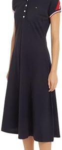 Tommy Hilfiger Damen Polokleid Kurzarm, Blau (Desert Sky), S