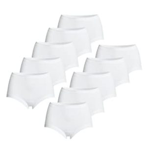 Conta Taillenslip, Slip für perfekte Bequemlichkeit, Klassische Damenwäsche, Slip aus 100% Baumwolle, weiß | 10er Pack, 48/3XL