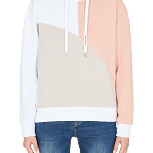 Armani Exchange Damen Nachhaltig, mit Kapuze, Mehrfarbig. Hooded Sweatshirt, Optic. White/Lady, M