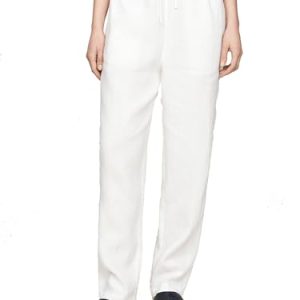 Tommy Hilfiger Damen Stoffhose Casual Linen Pull On Pant Tapered Fit, Weiß (Th Optic White), 38