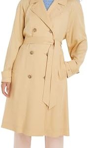Tommy Hilfiger Damen Mantel Trenchcoat, Beige (Harvest Wheat), 38