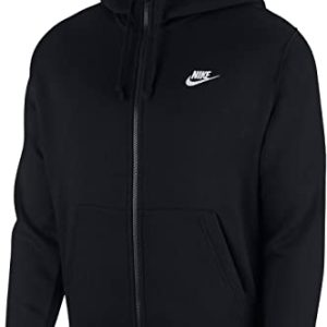 Nike Herren Nsw Club Fz Bb Hoodie Mit Durchgehendem Rei verschluss, Black/Black/White, XS EU