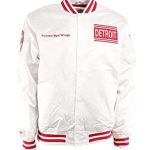 Mitchell & Ness Detroit Red Wings White NHL Hometown Lightweight Satin Jacket - M