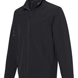 adidas Climastorm Herren Jacke mit 3 Streifen (A267), Schwarz/Schwarz, Größe 4XL