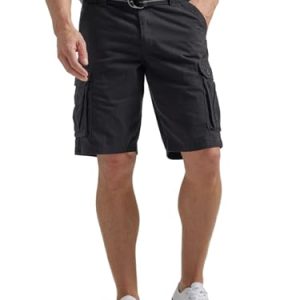 Lee Wyoming Cargo-Shorts für Herren, groß und hoch, mit Gürtel, Schwarz, 54