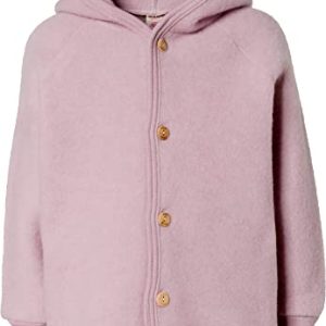Engel Baby Jacke mit Kapuze Wollfleece (Rosenholz Melange, 62-68)