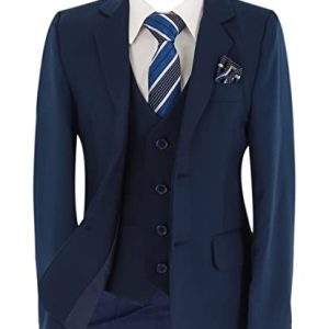 Festliche Slim Fit Anzug für Jungen 6-Teiliges Set in Marineblau Alter 14 Jahre