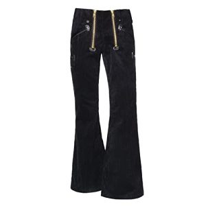 OYSTER Roland Zunfthose für Herren, Freizeithose aus Trenkercord, Lange Arbeitshose mit Schlag, Werkzeug- & Zollstocktaschen, schwarz