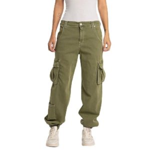 Replay Damen Cargo-Hose mit Stretch, Light Military 833 (Grün), 26