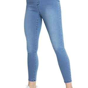 CityComfort Jeggings Damen Stretch, Skinny High Waist Jeans Damen Bequem & Dehnbar (Blau Waschen, 40)