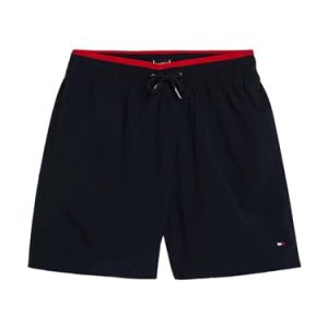Tommy Hilfiger Jungen Badehose Medium Drawstring Mittellang, Blau (Desert Sky), 12-14 Jahre