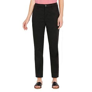 Nautica Ladies Soft Cotton/Tencel Stretch Ankle Pant Trouser (Black 12/32)