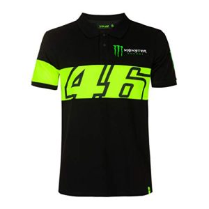 Valentino Rossi Polo Dual 46 Monster Energy,L,Schwarz,Mann