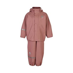 CeLaVi Unisex Basic Rainwear Set-solid PU Regenset, Burlwood, 90