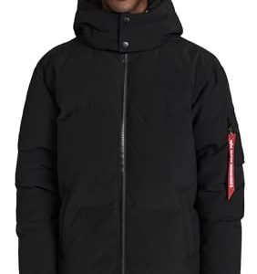 Alpha Industries Men's Puffer Parka, Black, M