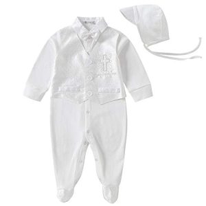 Booulfi Baby Kleidung Jungen 6-9 Monate Strampler Neugeborene Body Langarm Overall Winter Baby Erstausstattung Gastgeschenk Taufe Taufanzug Junge