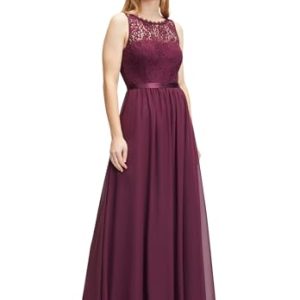 Vera Mont Damen Cocktailkleid mit Spitze Shiny Bordeaux,40