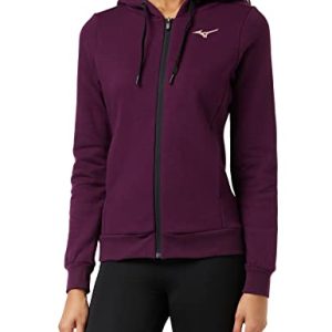 Mizuno Damen Sweatjacke Trainingsjacke, Traubenwein, XS