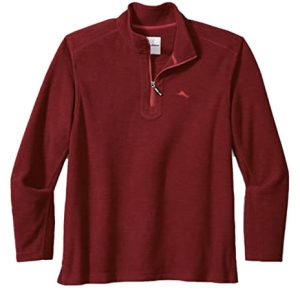 Tommy Bahama Cloud Peak Fleece-Pullover mit halbem Reißverschluss, Sangria Red, Small
