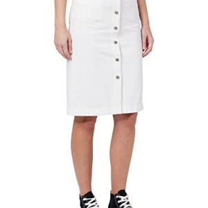 Tommy Hilfiger Damen Jeansrock Knielang, Weiß (Off White), 46