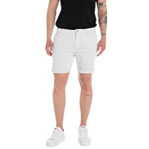 Replay Herren Bermudas Benni Hyperflex X-Lite aus Stretch Denim, Pearl Grey 209 (Grau), 30