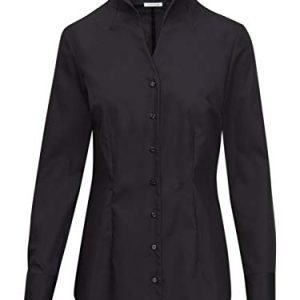 Seidensticker Damen Bluse - Slim Fit - Bügelfrei - Kelchkragen - Langarm - 100 Prozent Baumwolle
