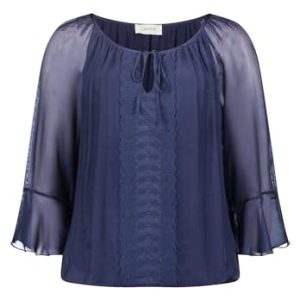 Cartoon Damen Casual-Bluse mit Spitze Baritone Blue,42