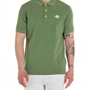 Replay Herren Poloshirt Kurzarm aus Baumwolle, Combat Green 830 (Grün), L