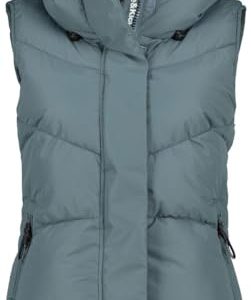 ALIFE AND KICKIN JunisAK A Short Vest - Steppweste Damen Kurz, Weste Damen Wattiert in Daunenoptik, Leichte Ärmellose Daunenweste mit Kapuze, Damen Steppweste, Weste basalt XS