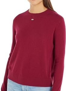 Tommy Jeans Damen TJW Essential Crew Neck Sweater DW0DW17254 Pullover, Lila (Valley Purple Melange), L