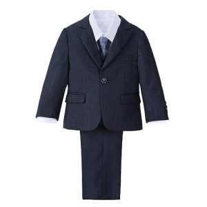 Lito Angels Navy Blau Smoking Anzug Anzüge und Sakkos für Kleinkind Jungen, 5 Teilig Set mit Blazer und Weste Größe 2-3 Jahre 98 (Tag-Nummer 03)