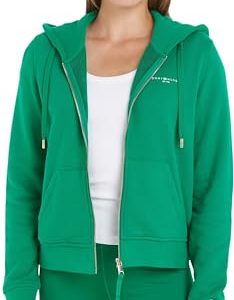 Tommy Hilfiger Damen Hoodie mit Reißverschluss 1985 Zipper, Grün (Olympic Green), XS