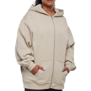 Urban Classics Damen TB5036-Ladies Oversized Zip Hoody Kapuzenpullover, wetsand, 5XL