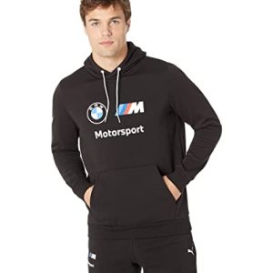 PUMA Herren BMW M Motorsport Essentials Fleece Hoodie Kapuzen-Sweatshirt, Black, Large