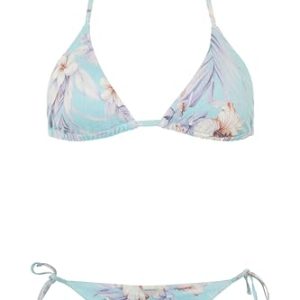 Brasilianisches Triangel- und String-Bikini-Set mit Blumenmuster