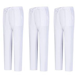 MISEMIYA - Packung 3 Stück - Unisex SANITÄRHOSE - MEDIZINISCHE Uniformen SANITÄR Uniformen Arbeitshose - 3-6802 - X-Small, Weiß 68