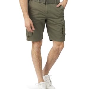riverso Cargo Shorts Herren mit Gürtel Regular Fit RIVJoko Kurze Hosen Cargoshorts Sommer Stretch, Größe:5XL, Farbe:Ivy Olive