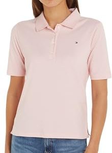 Tommy Hilfiger Damen 1985 REG Pique Polo SS WW0WW43224 Langarm T-Shirt, Rosa (Delicate Pink), 3XL