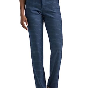 Lee Damenhose, faltenfrei, lockere Passform, gerades Bein, Marineblau/Insignia Blue Plaid, 40