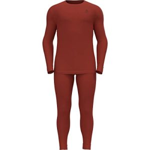 Odlo Herren Funktionsunterwäsche Set 100% MERINO 200 GRAMM, ketchup, XL
