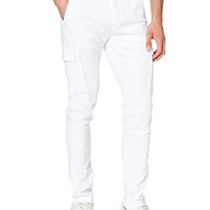 Replay Herren Cargo-Hose Jaan Slim-Fit Hyperflex mit Stretch, White 120 (Weiß), 36W / 32L